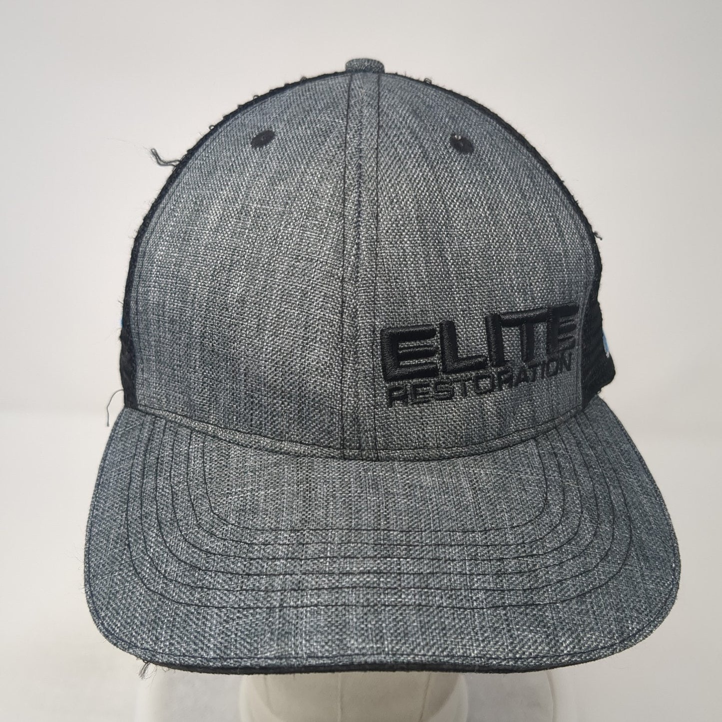 Elite Restoration Snapback Mesh Back Trucker Hat Gray One Size Adjustable