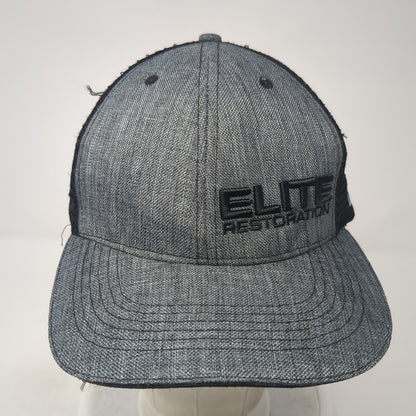 Elite Restoration Snapback Mesh Back Trucker Hat Gray One Size Adjustable