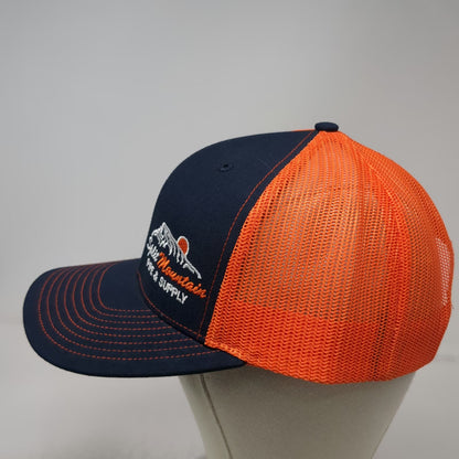 Richardson Trucker Hat Blue Orange One Size Mesh Snapback Split Mountain Supply