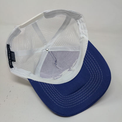 Hit Wear Men's Snapback Mesh Back Hat Blue White OSFA Embroidered Logo Cow