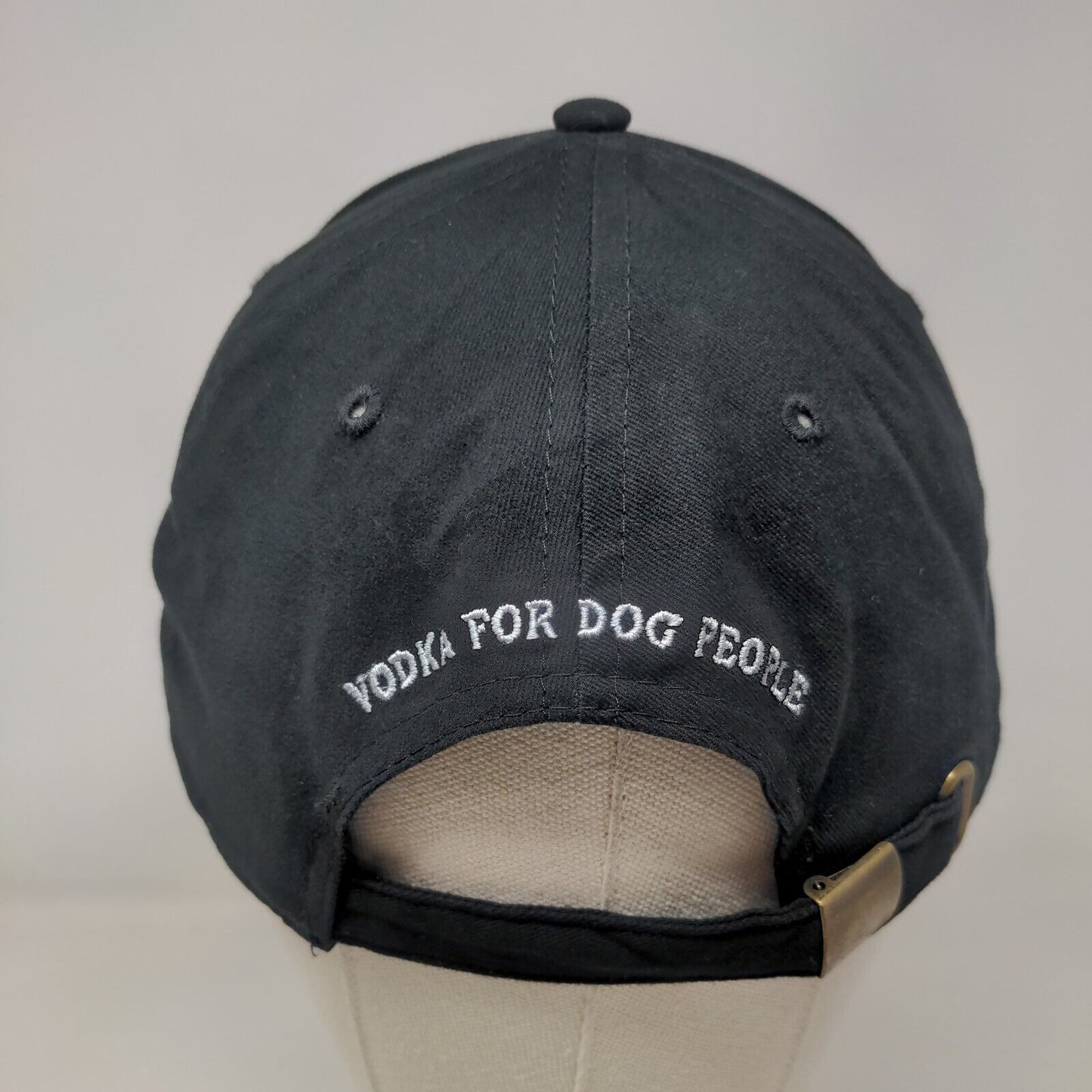 Vodka For Dog People Slideback Hat Black One Size Adjustable Embroidered