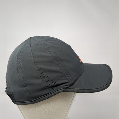 Adidas Aeroready Strapback Hat Gray One Size 3 Stripes Logo Laser Cut