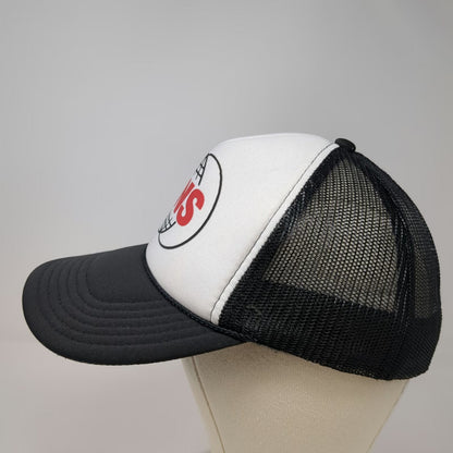 Otto Trucker Hat Black White One Size ENS Globe Logo Mesh Snapback Rope Hat
