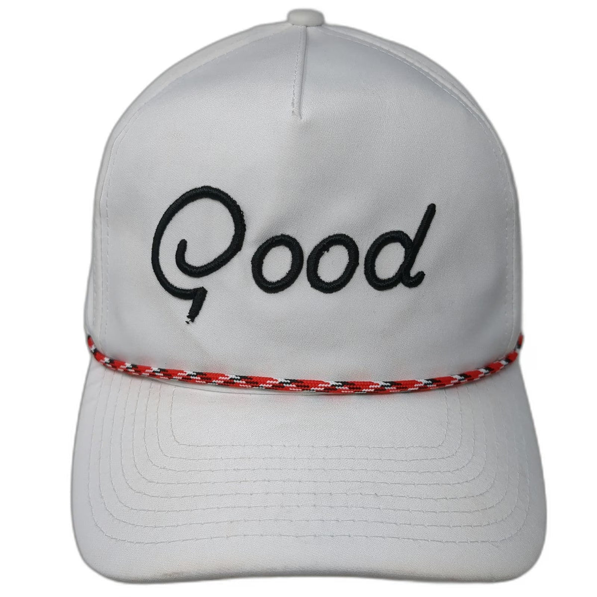 Imperial 5 Panel White Hat One Size Rope Snapback Good Script Embroidery Golf