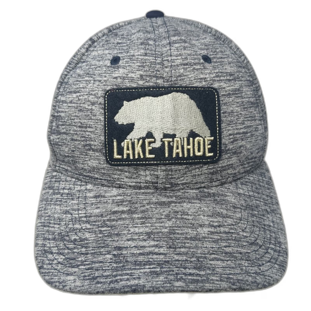 The Game Baseball Cap Gray M Lake Tahoe Bear Red Hut A-Flex Stretch Fitted Hat