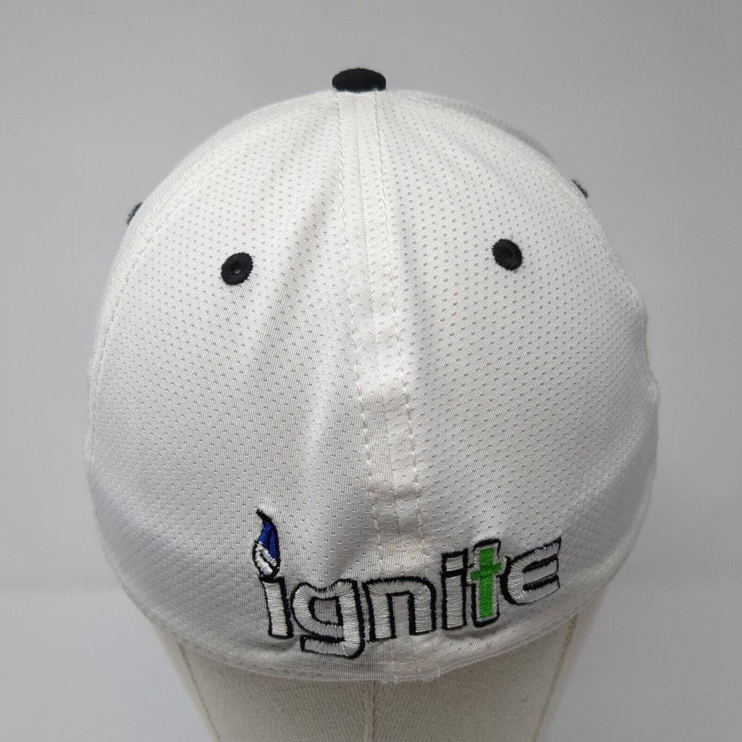 Ignite Fitted Hat White Small Embroidered Logo Colorblock The Game