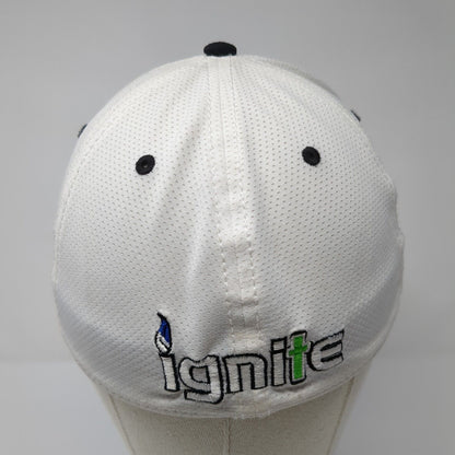 Ignite Fitted Hat White Small Embroidered Logo Colorblock The Game
