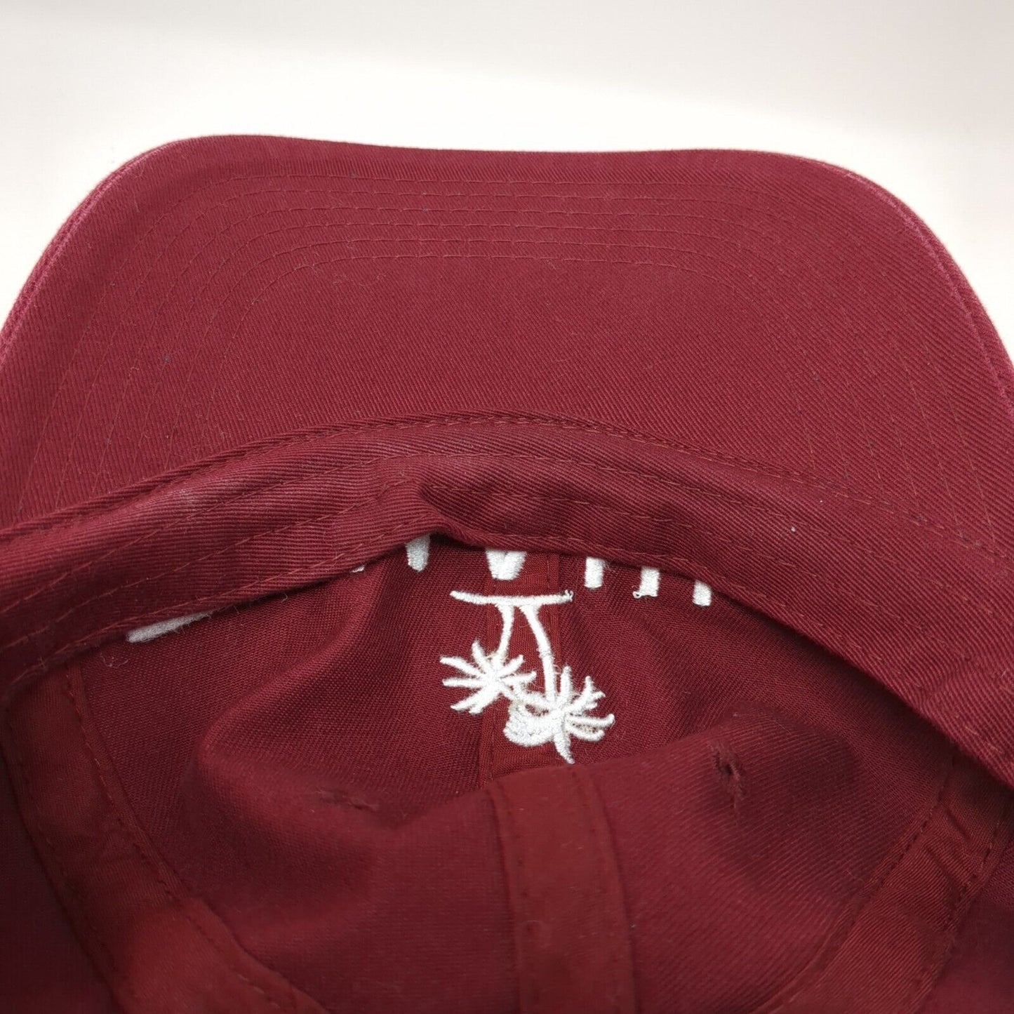 Maui Palm Trees Slideback Hat Red One Size Adjustable Solid 6 Panel