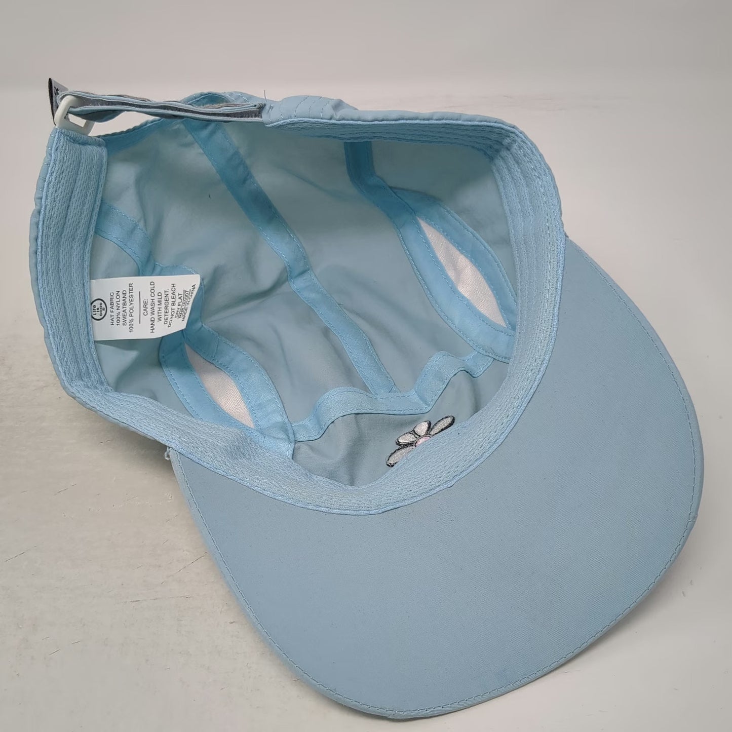 Life is Good 5 Panel Blue Hat One Size Mesh Back Reflective Strap Nylon Daisy