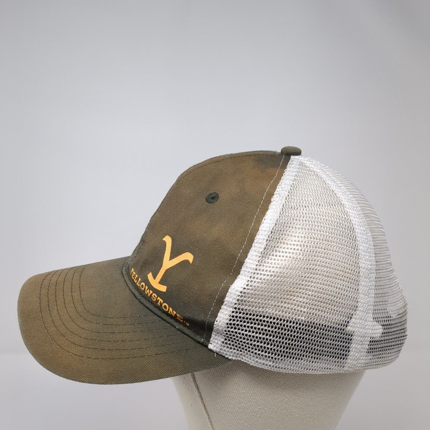 Yellowstone Snapback Trucker Hat Brown One Size Adjustable Mesh Back 6 Panel