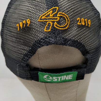 Stine Men's Strapback Mesh Back Hat Green Black Adjustable Embroidered Logo