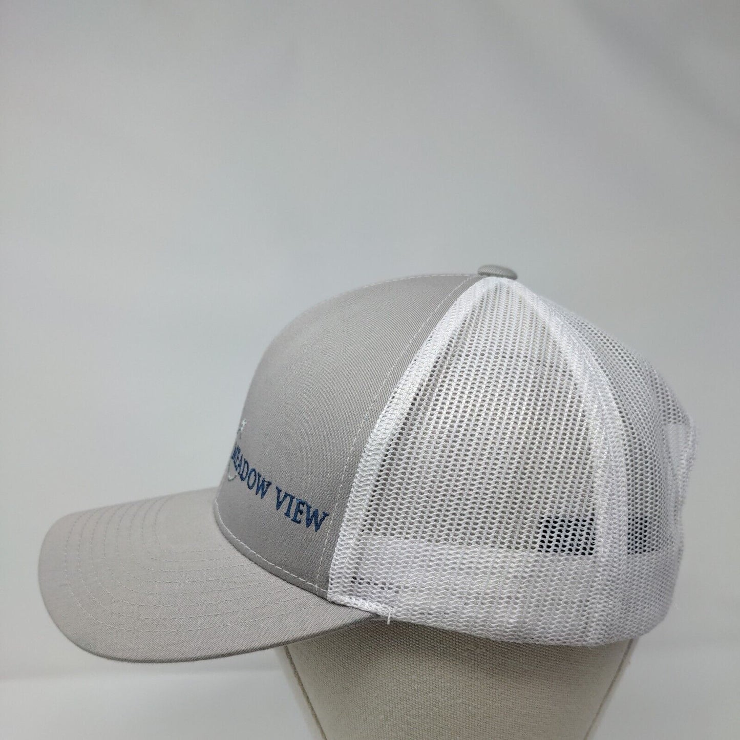 Meadow View Snapback Trucker Hat Gray One Size Mesh Back Embroidered