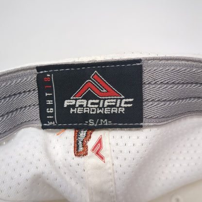 208 Idaho Fitted Hat White Medium Embroidered Colorblock Pacific Headwear