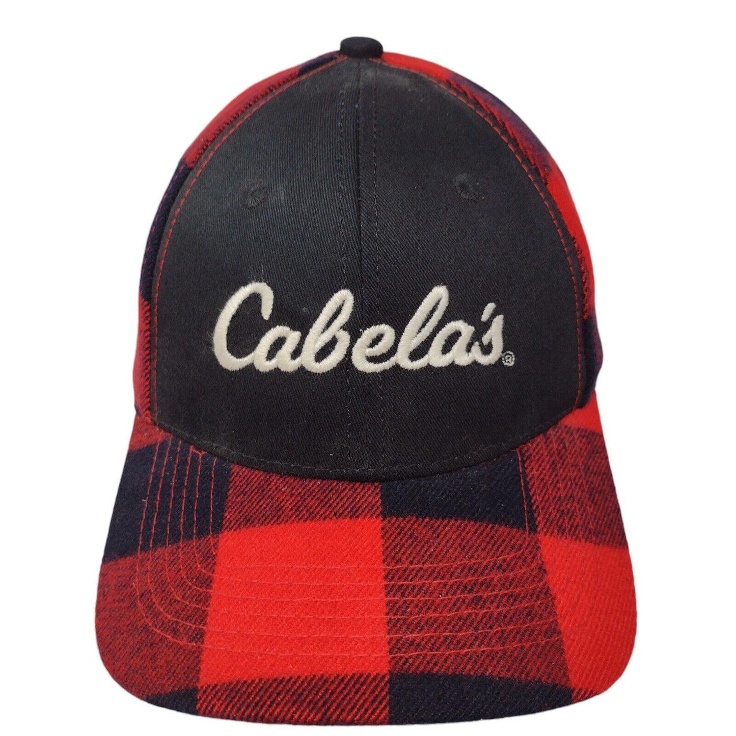 Cabela's Snapback Hat Multicolor OSFA Adjustable Check 6 Panel Cotton