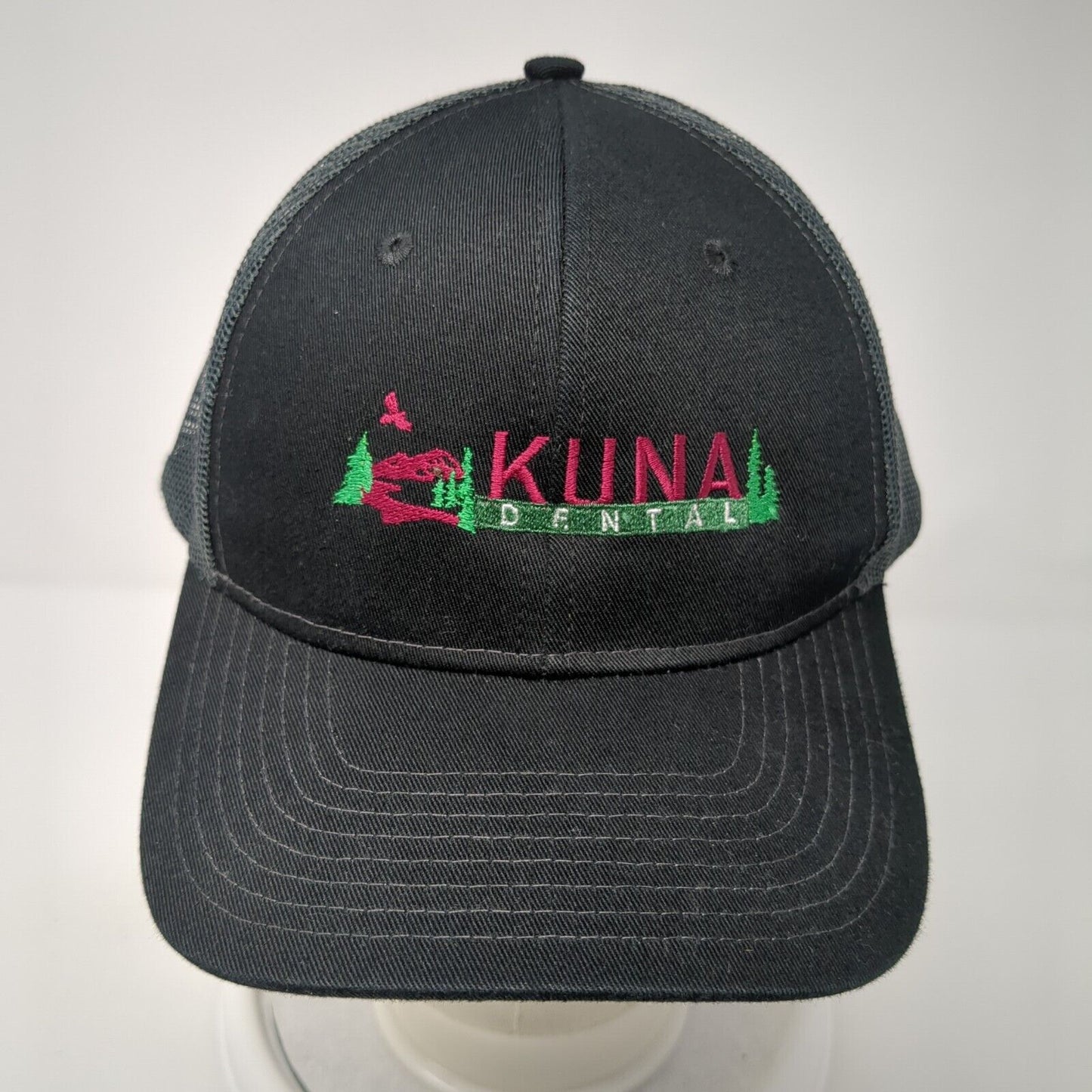 Kuna Dental Snapback Trucker Hat Black One Size Mesh Back Port Authority