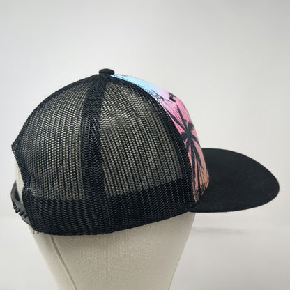 Art Class Trucker Hat Black One Size Tropical Palm Tree Sunset Mesh Snapback
