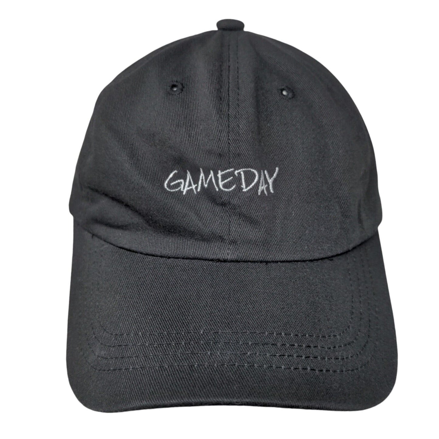 Game Day Slideback Hat Black One Size Embroidered Adjustable 6 Panel