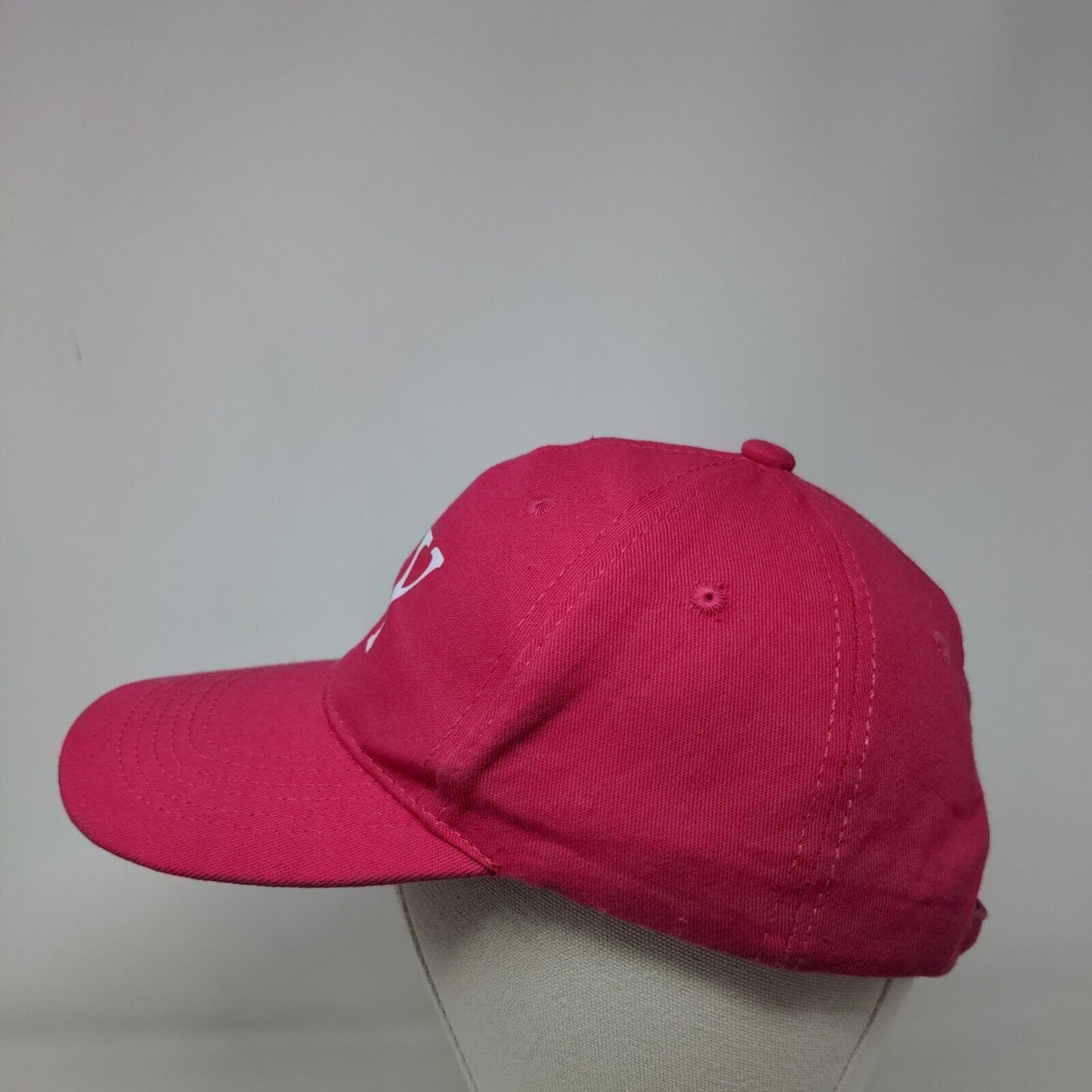 NY Slideback Hat Pink One Size Adjustable Lightweight Vented Holes 6 Panels
