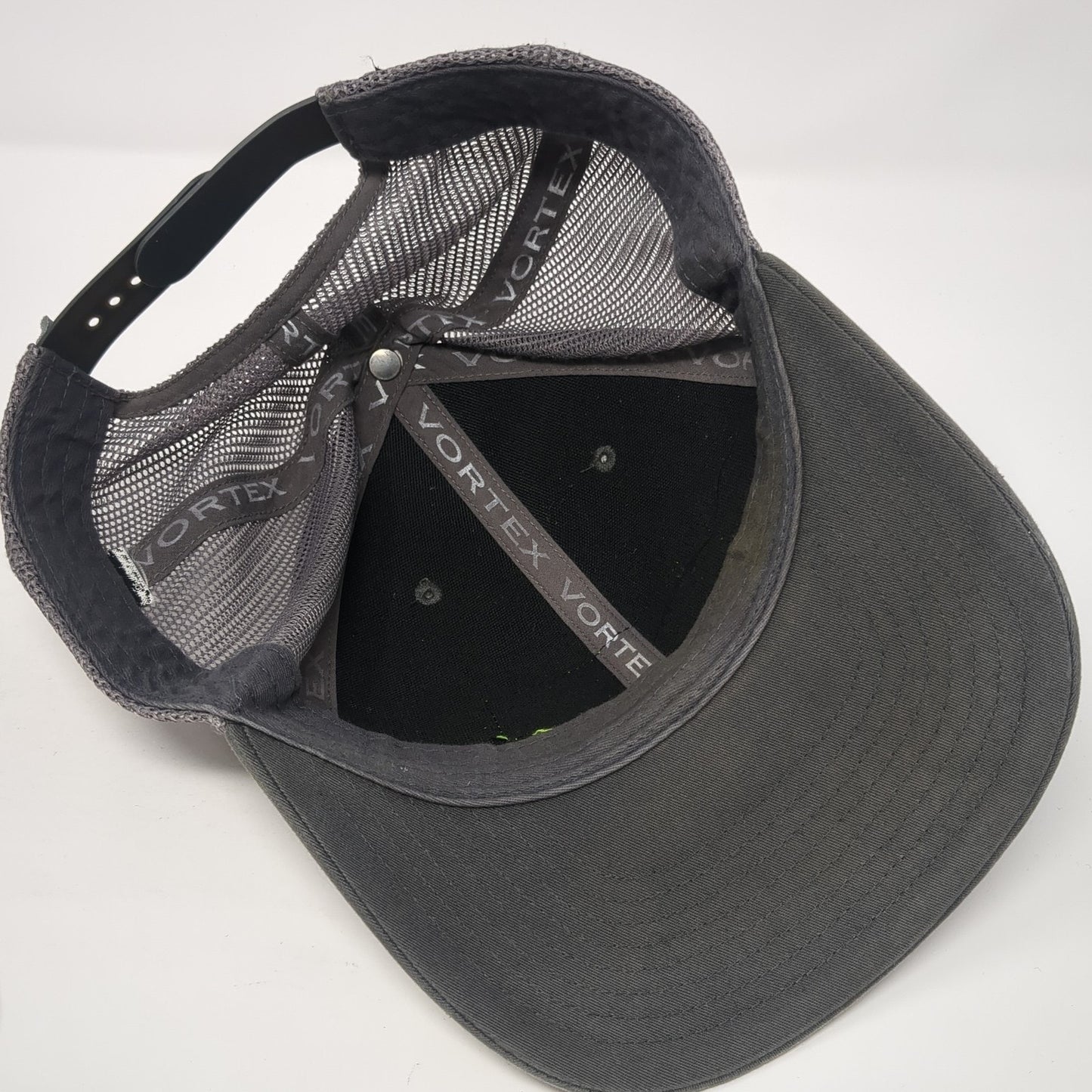 Vortex Snapback Trucker Hat Gray One Size Adjustable Breathable Mesh Back