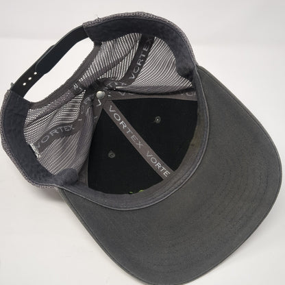 Vortex Snapback Trucker Hat Gray One Size Adjustable Breathable Mesh Back