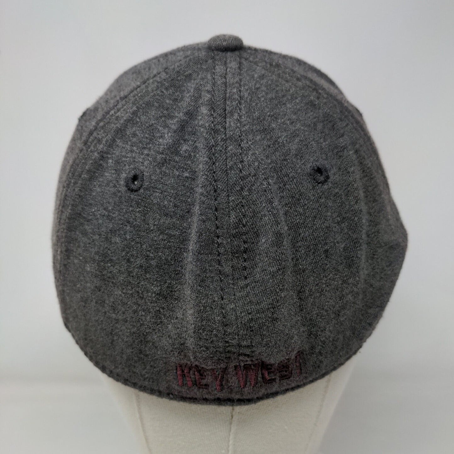 Key West Fitted Hat Gray One Size Adjustable Embroidered 6 Panel Essential Caps
