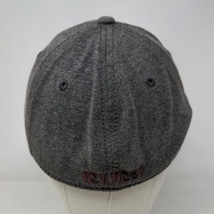 Key West Fitted Hat Gray One Size Adjustable Embroidered 6 Panel Essential Caps