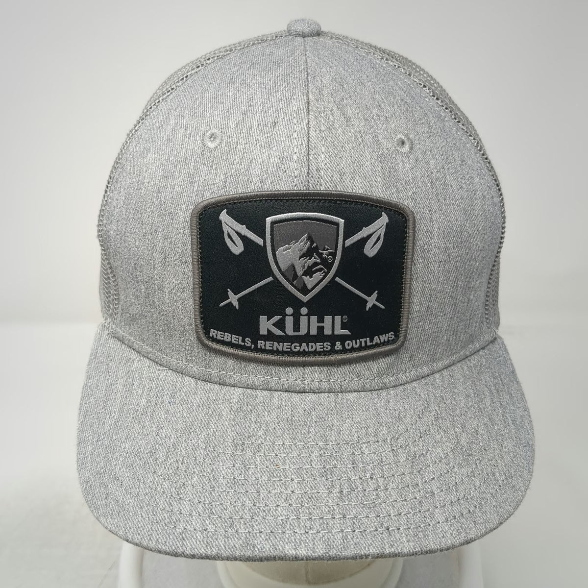 KÜHL Trucker Hat Gray One Size Mesh Back Rebels Renegades Outlaws Mountain Patch