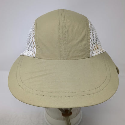 Orvis Baseball Cap Beige Mesh Sun Cape Neck Flap Hat Green Underbrim Vintage