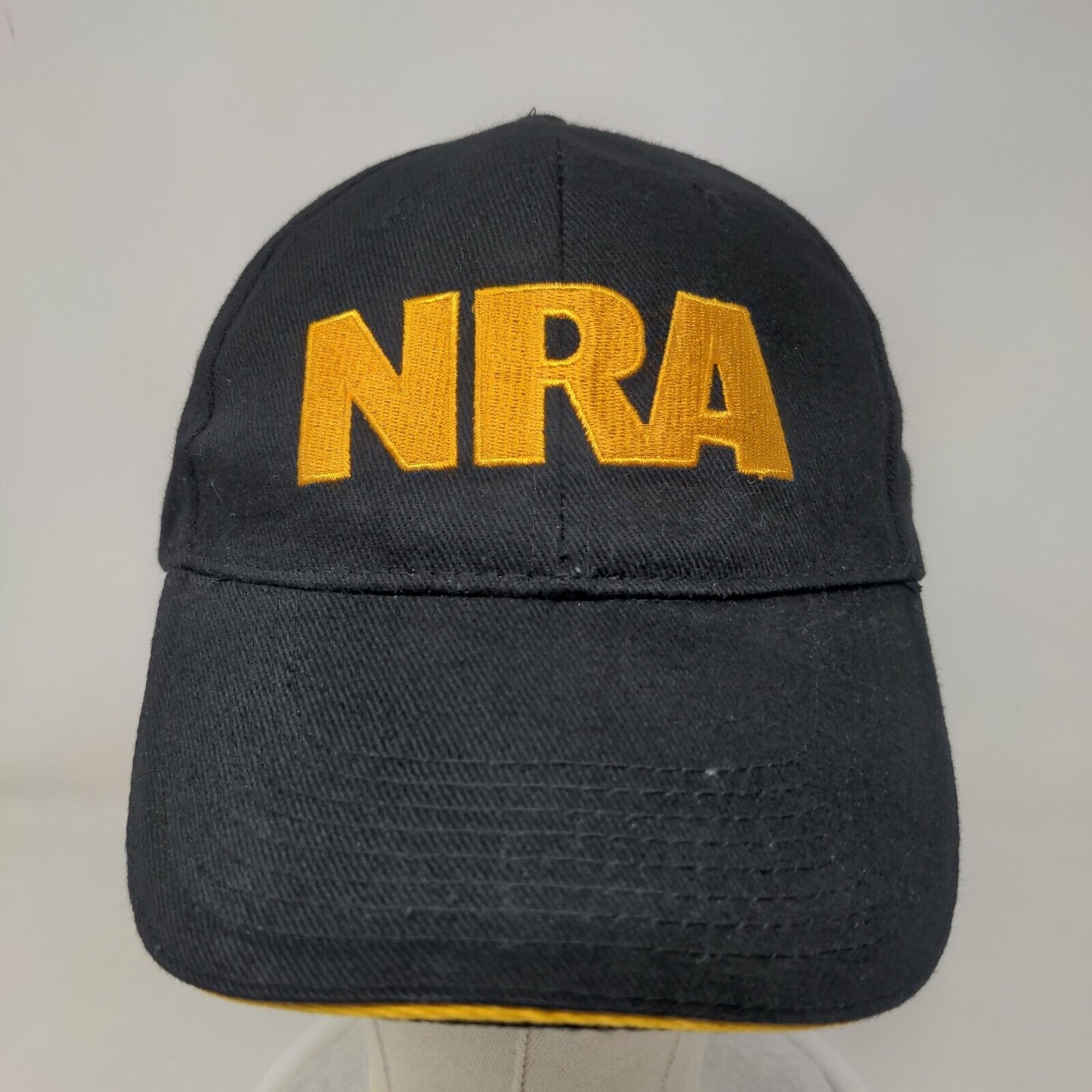 NRA American Flag Strapback Hat Black One Size Embroidered Adjustable