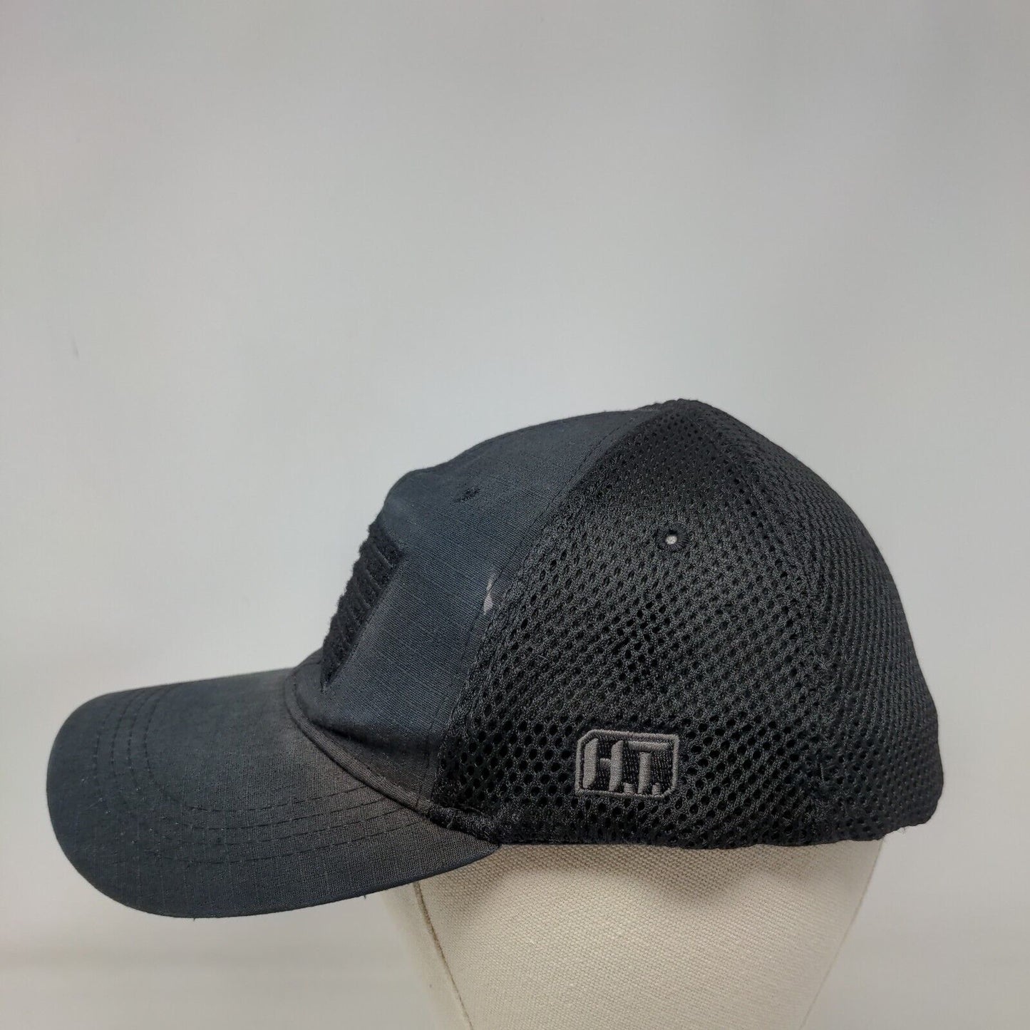 American Flag Fitted Trucker Hat Black OSFM Mesh Patriotic Highland Tactical