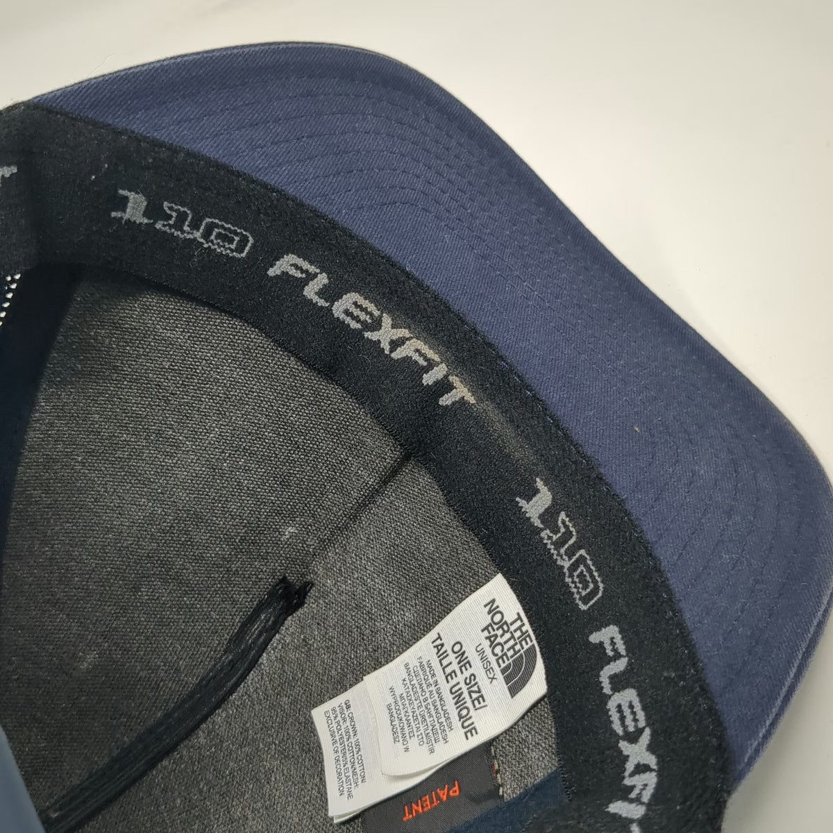 The North Face Trucker Hat Blue One Size Mountain Graphic Mesh Snapback Flexfit