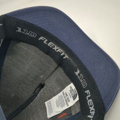 The North Face Trucker Hat Blue One Size Mountain Graphic Mesh Snapback Flexfit