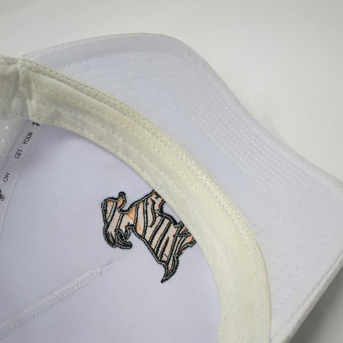 Waggle Trucker Hat White One Size Golf Tiger Striped Goat Performance Snapback