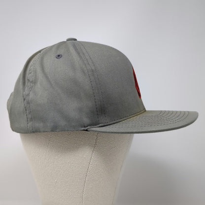 Volcom Snapback Hat Gray OS Embroidered Logo Red Black Stone Graphic Adjustable