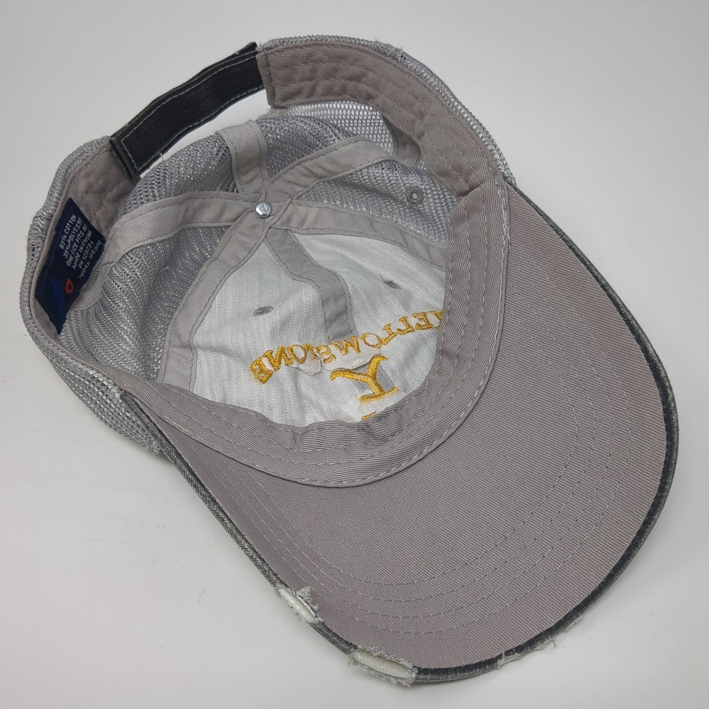 Yellowstone Dutton Ranch Strapback Trucker Hat Gray One Size Adjustable