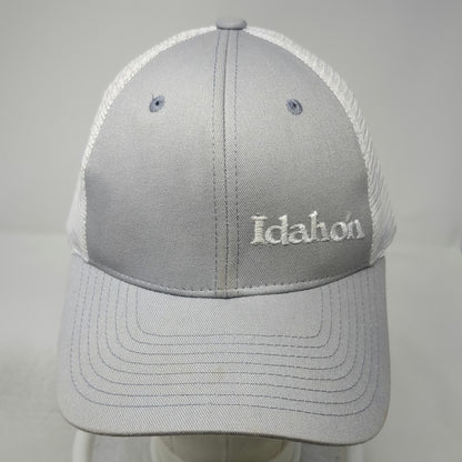 Zephyr Trucker Hat Gray White One Size Snapback Mesh Idahon Embroidered Cap