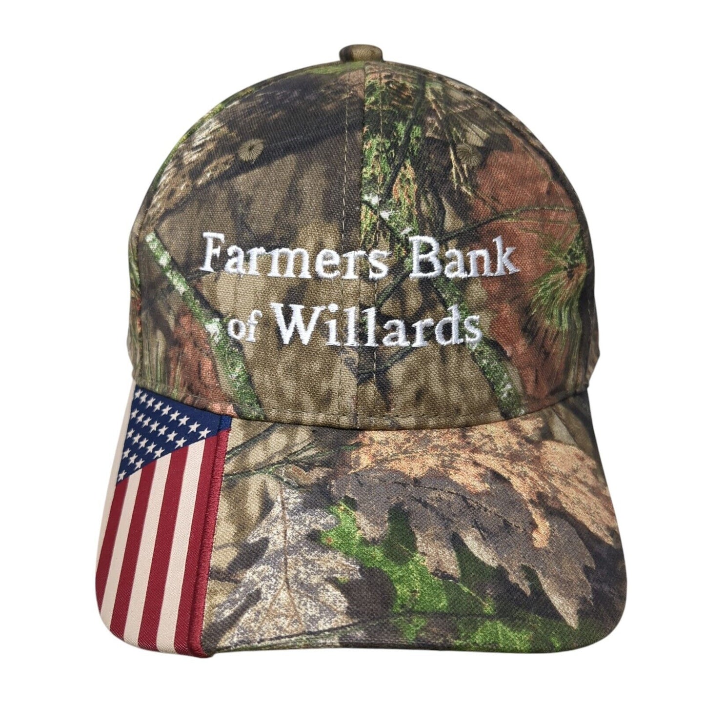 Farmers Bank of Willards 2022 Slideback Hat Camouflage OS Patriotic Outdoor Cap