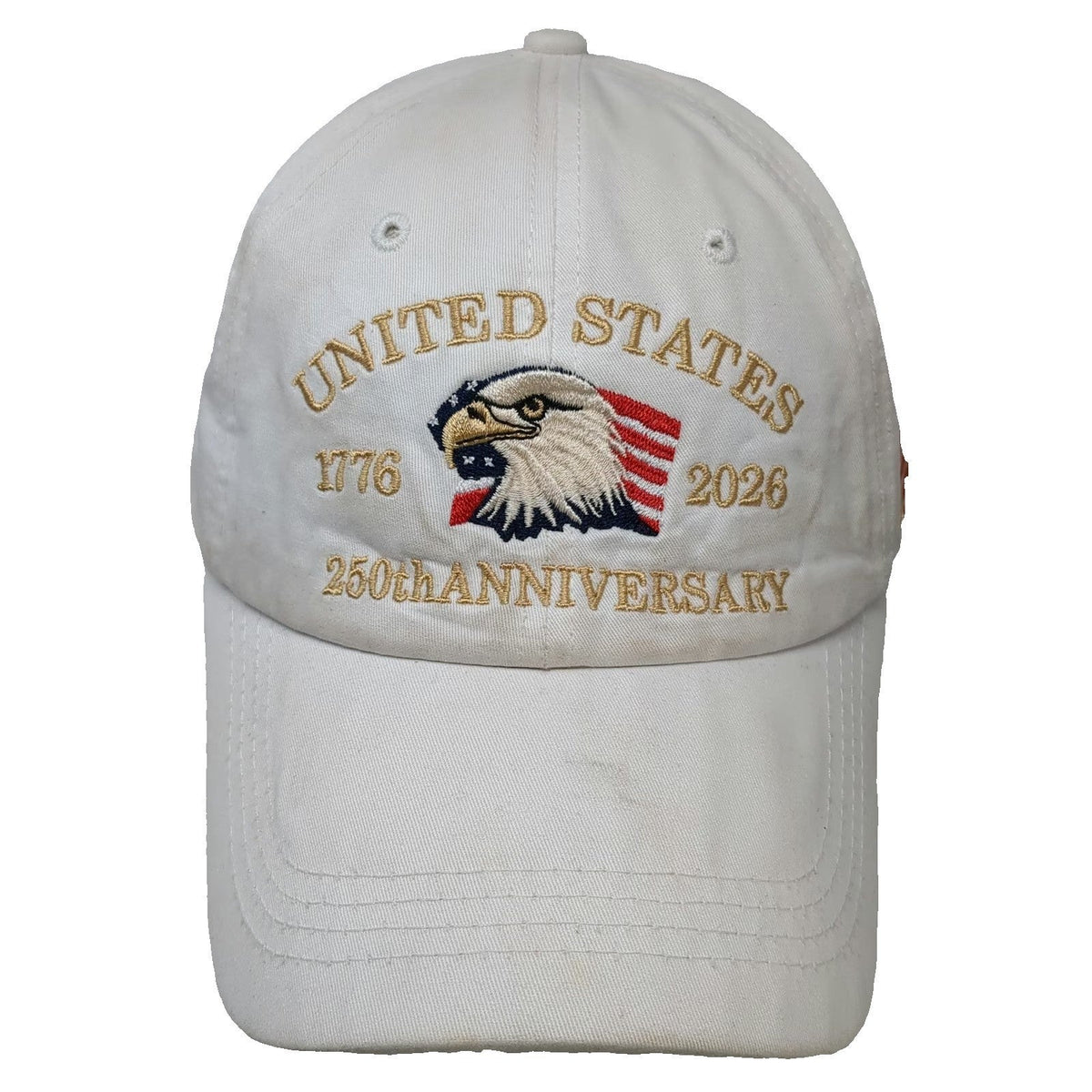 Baseball Cap White One Size United States 250th Anniversary 1776 2026 Eagle Hat