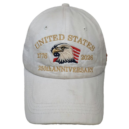 Baseball Cap White One Size United States 250th Anniversary 1776 2026 Eagle Hat