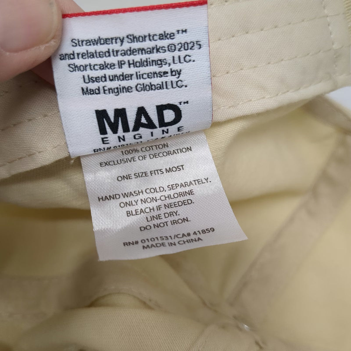 Mad Engine Baseball Cap Yellow One Size Strawberry Shortcake Stay Sweet Hat