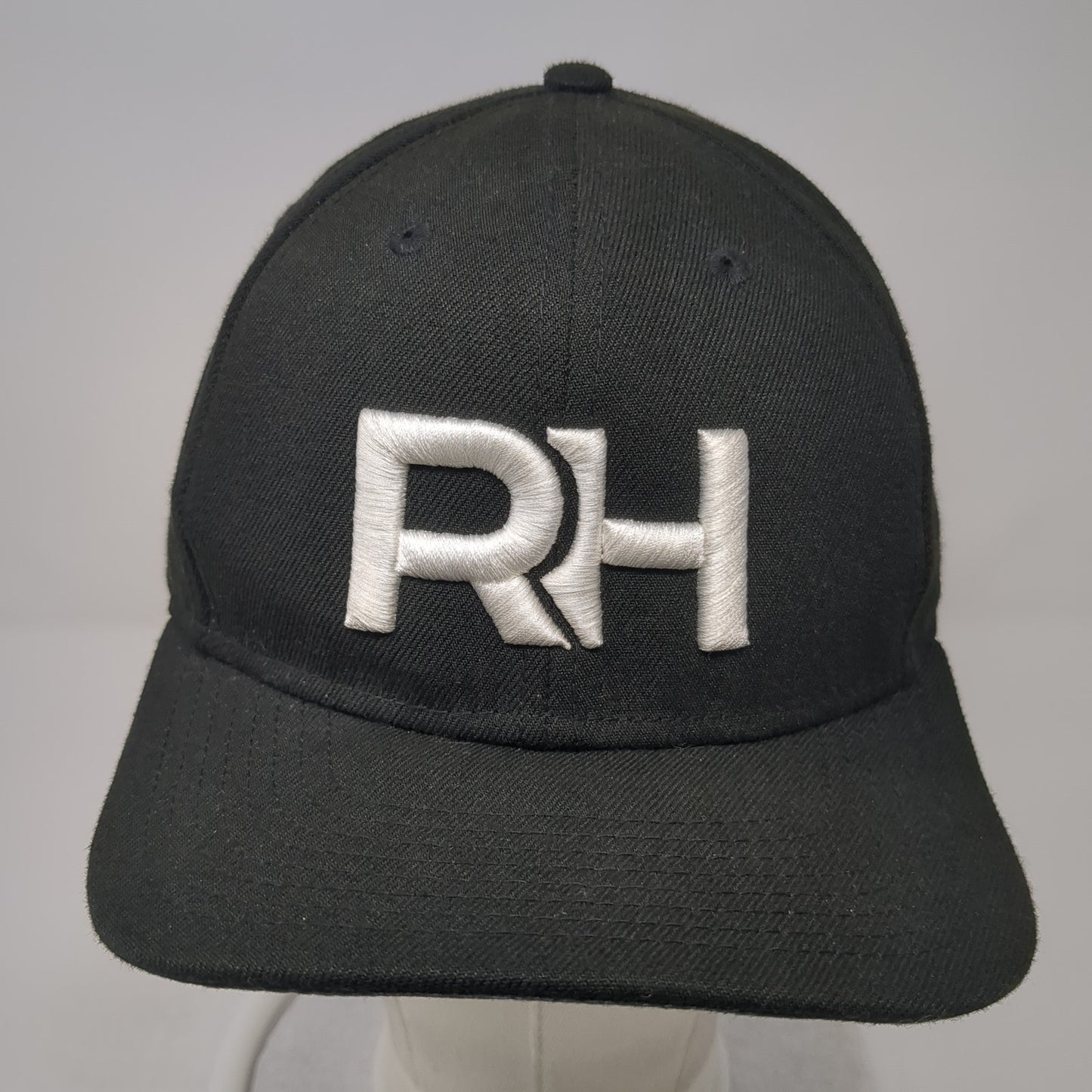 RH Snapback Hat Black One Size Adjustable Embroidered New Era 6 Panel