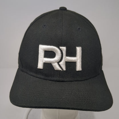 RH Snapback Hat Black One Size Adjustable Embroidered New Era 6 Panel