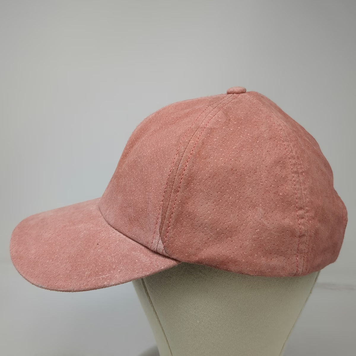 Wyeth Baseball Cap Pink One Size Leather Suede Adjustable Plain Blank Hat
