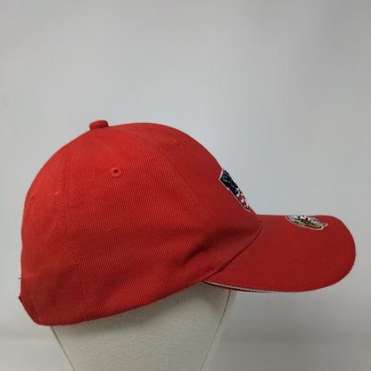 USA Eagle Strapback Hat Red One Size Embroidered American Flag