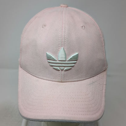Adidas Baseball Cap Pink 7 1/8 Trefoil Logo Embroidered Polyester Hat Gray Brim