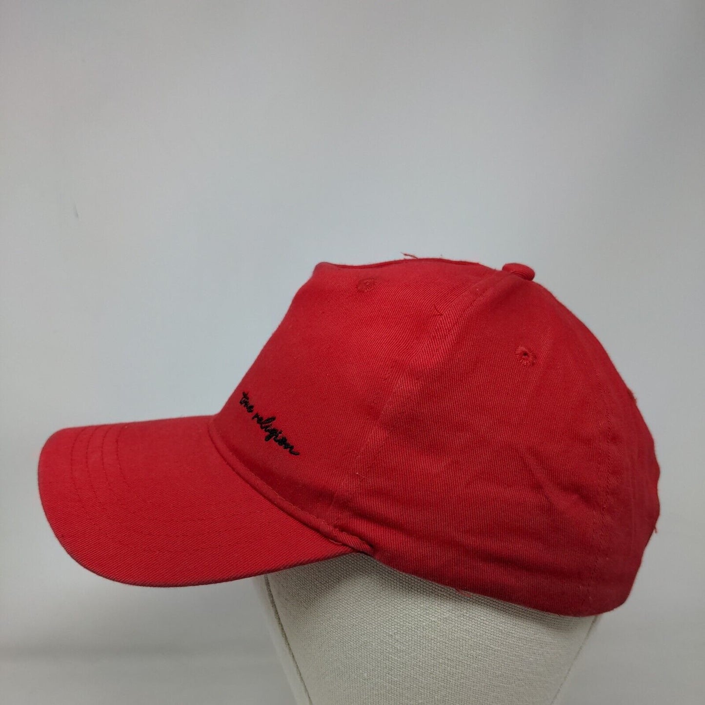 True Religion Snapback Hat Red One Size Embroidered Adjustable Vent Holes