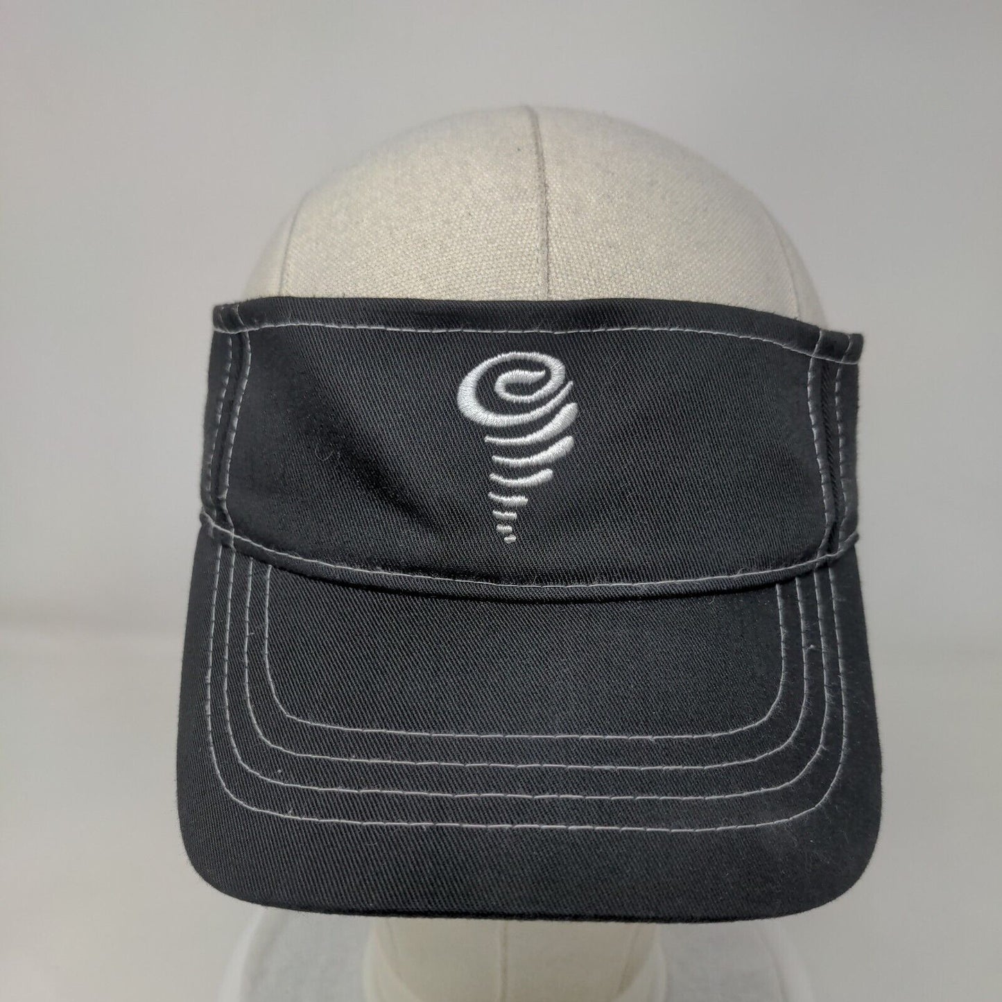 Unbranded Strapback Sun Visor Hat Black One Size Adjustable Embroidered