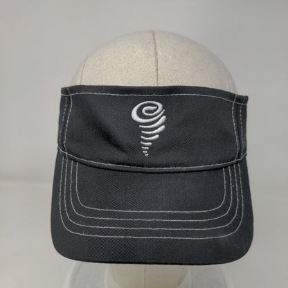 Unbranded Strapback Sun Visor Hat Black One Size Adjustable Embroidered