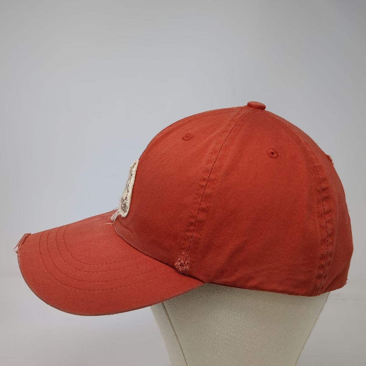 American Eagle Baseball Cap Orange One Size Distressed Snowboard Patch AE Hat