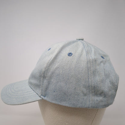 Unbranded Strapback Hat Blue OSFM Adjustable Solid Denim Blank